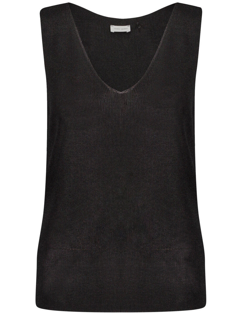 GERRY WEBER Collection - Hochwertiges Stricktop in Rippstrick schwarz - Gr. - 36 von GERRY WEBER Collection