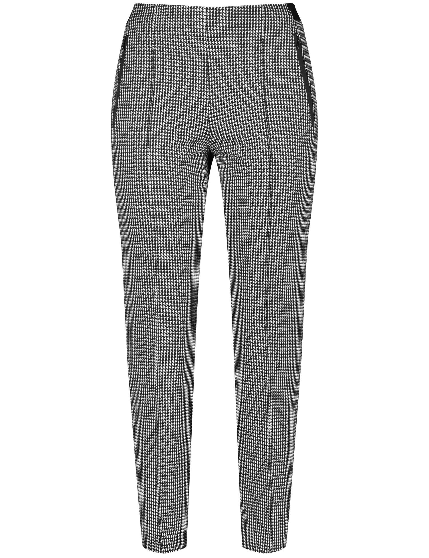 GERRY WEBER Collection - Hose mit Vichy Karo schwarz/ecru/weiss gemustert - Gr. - 46 von GERRY WEBER Collection