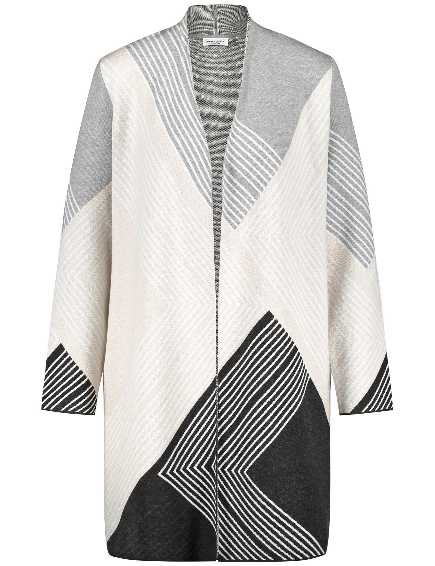 GERRY WEBER Collection - Jacke Strick grau gemustert - Gr. - 38 von GERRY WEBER Collection