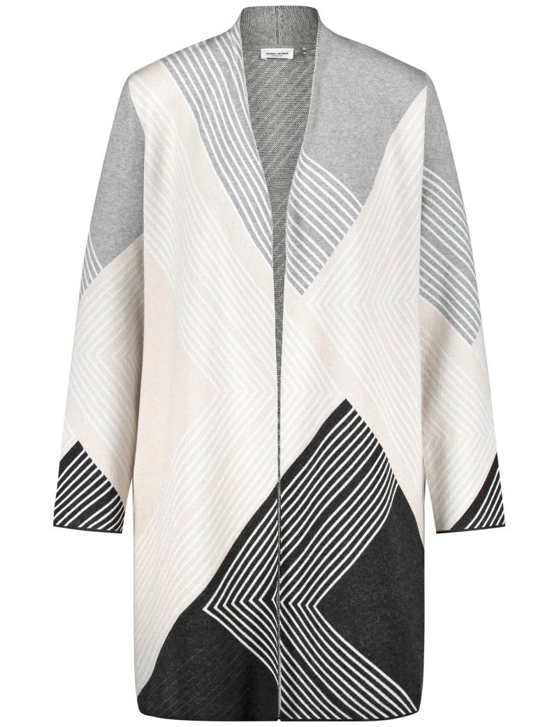 GERRY WEBER Collection - Jacke Strick grau gemustert - Gr. - 40 von GERRY WEBER Collection