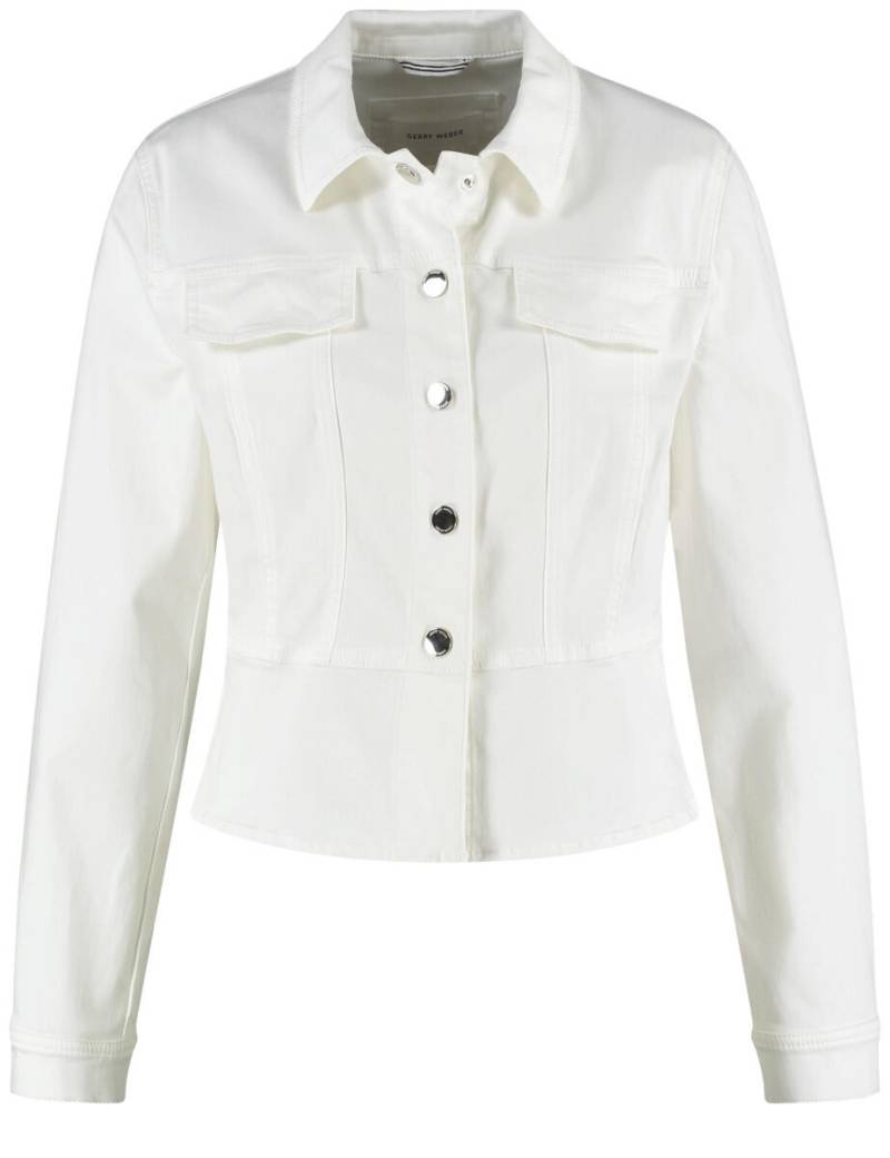 GERRY WEBER Collection - Jeansjacke mit Schößchen beige/weiß - Gr. - 46 von GERRY WEBER Collection