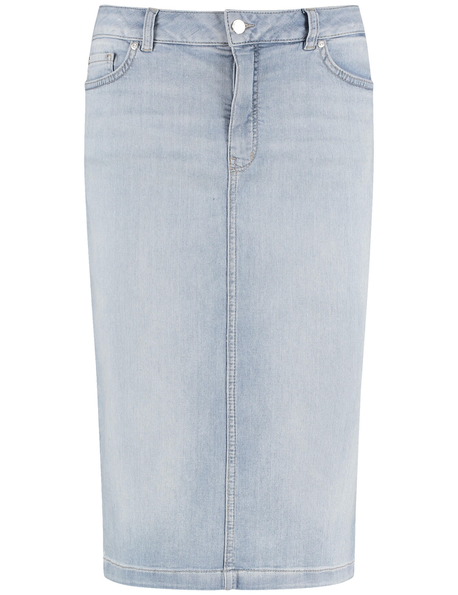 GERRY WEBER Collection - Jeansrock mit Gehschlitz light blue denim mit use - Gr. - 46 von GERRY WEBER Collection