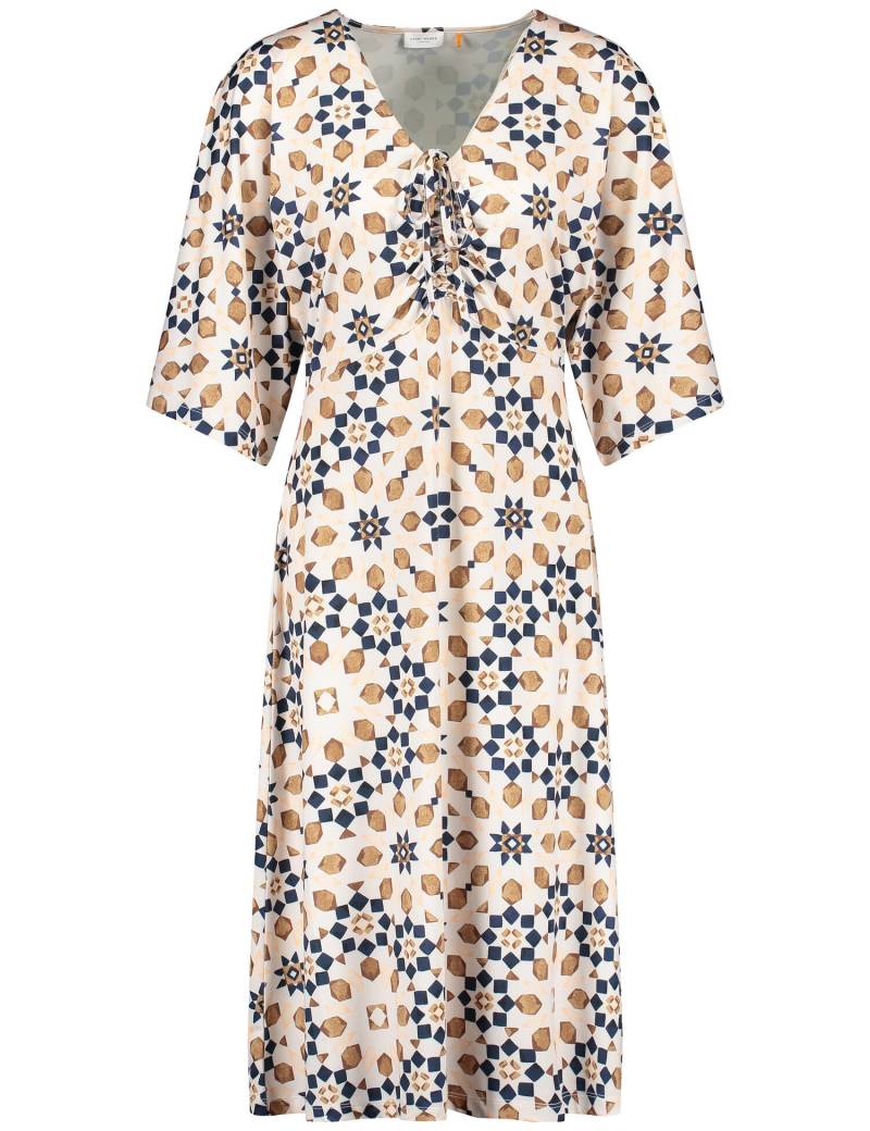 GERRY WEBER Collection - Kleid Gewirke ecru/weiss/blau druck - Gr. - 48 von GERRY WEBER Collection