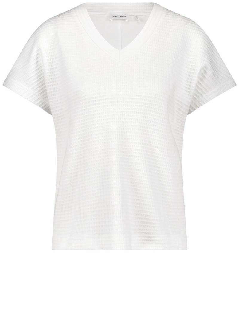 GERRY WEBER Collection - Kurzarmshirt in Waffeloptik off-white - Gr. - 38 von GERRY WEBER Collection