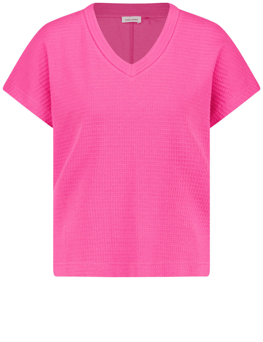 GERRY WEBER Collection - Kurzarmshirt in Waffeloptik pink - Gr. - 42 von GERRY WEBER Collection