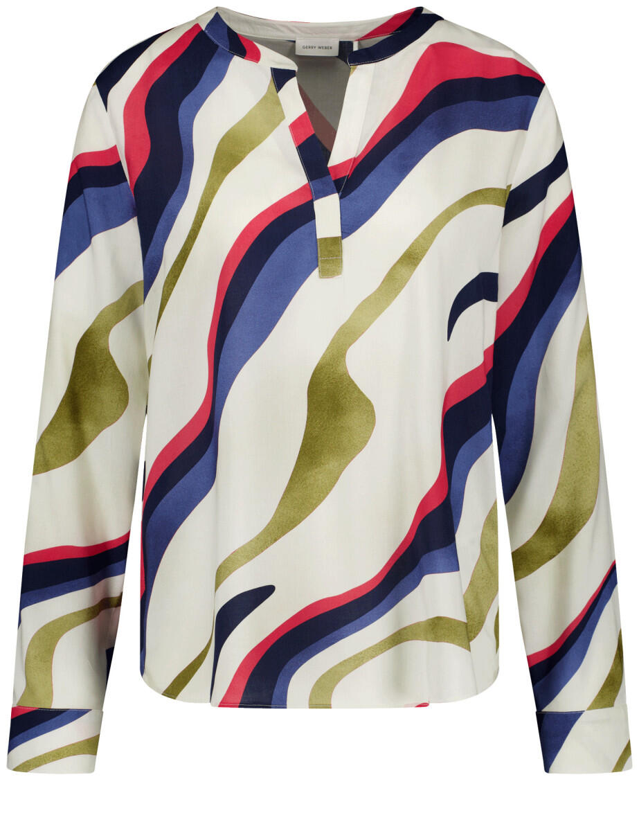 GERRY WEBER Collection - Langarmbluse beige/weiß - Gr. - 44 von GERRY WEBER Collection