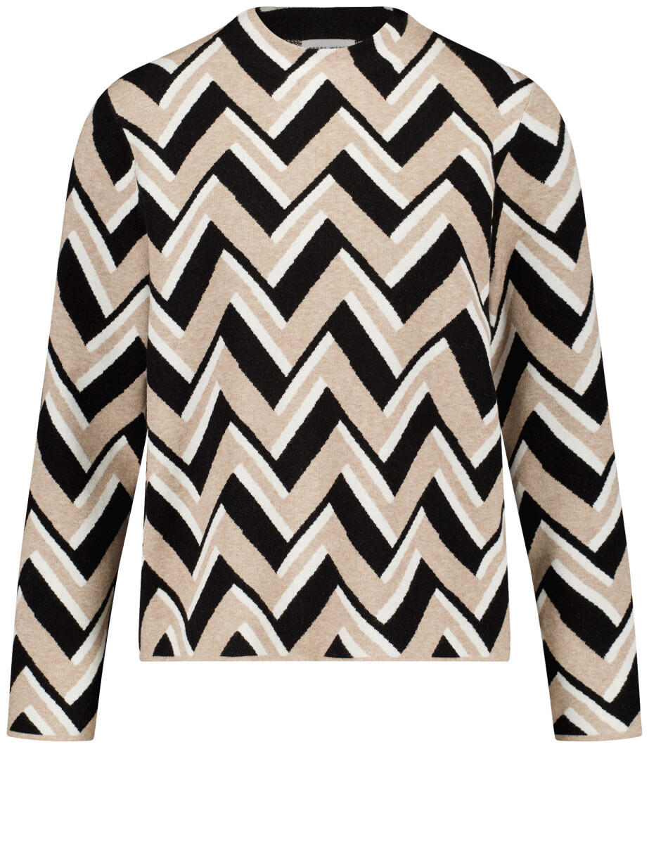 GERRY WEBER Collection - Langarmpullover beige/weiß - Gr. - 48 von GERRY WEBER Collection