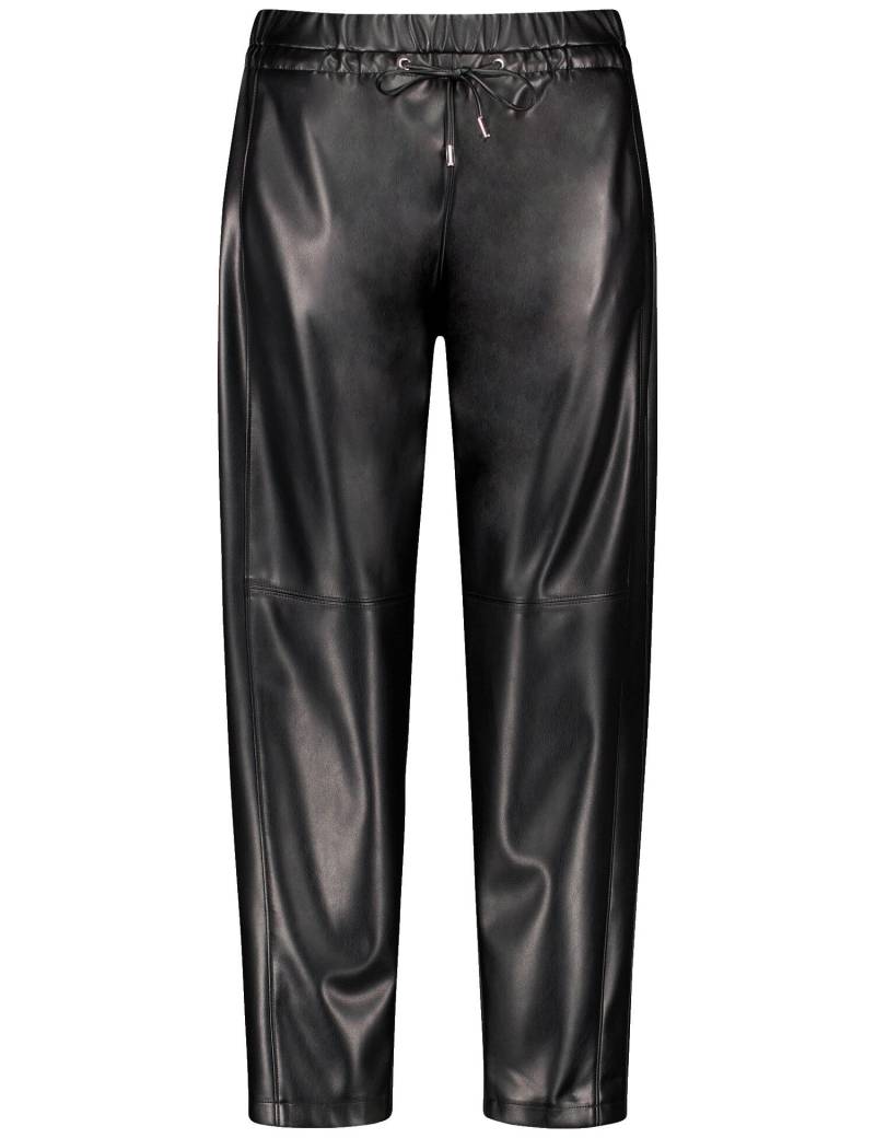 GERRY WEBER Collection - Lederoptik-Hose schwarz - Gr. - 42 von GERRY WEBER Collection