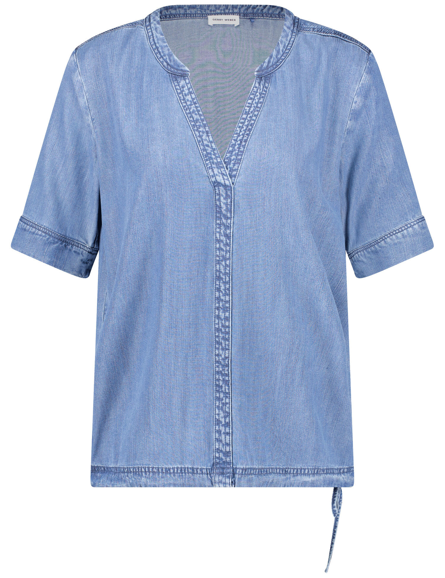 GERRY WEBER Collection - Legere Jeansbluse mit Tunnelband blue denim mit use - Gr. - 46 von GERRY WEBER Collection