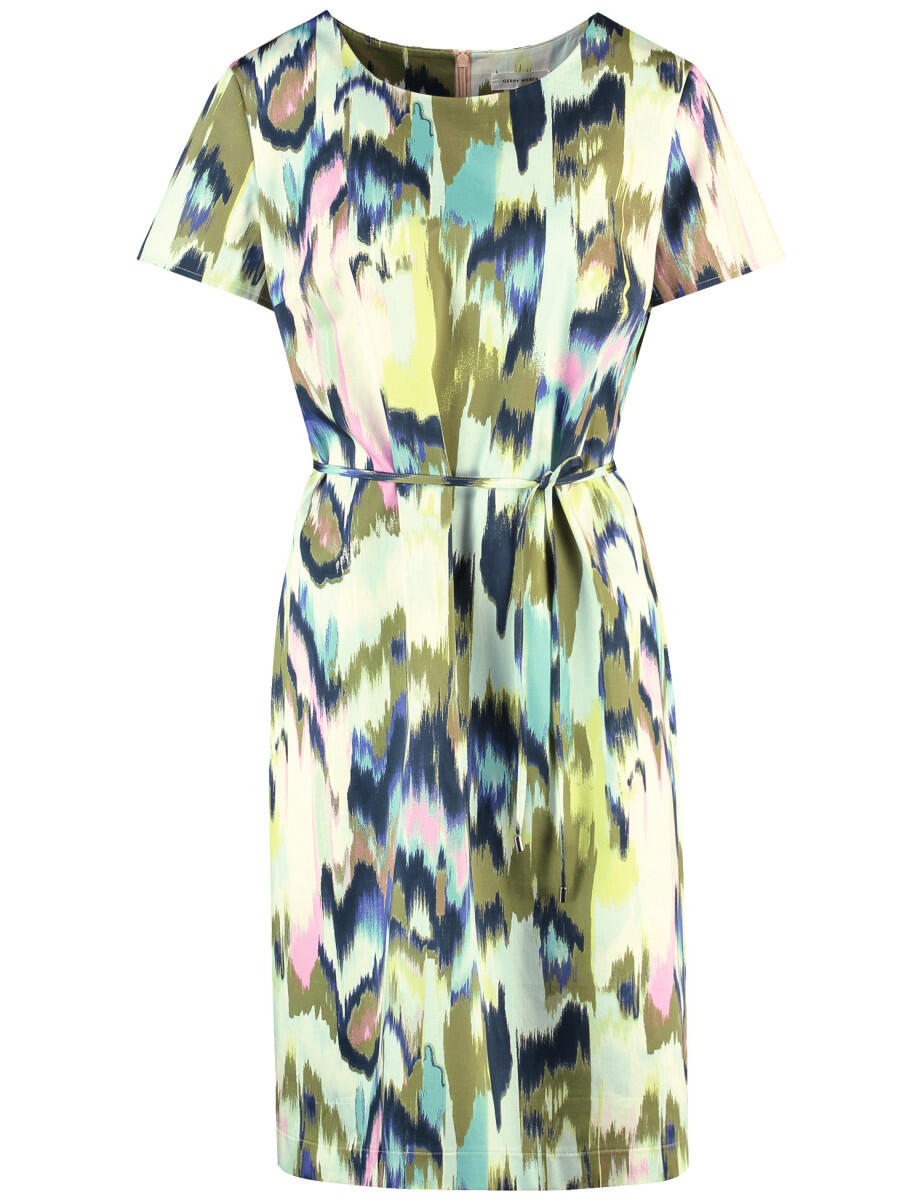 GERRY WEBER Collection - Leicht tailliertes Kleid mit Allover-Dessin beige/weiß - Gr. - 40 von GERRY WEBER Collection