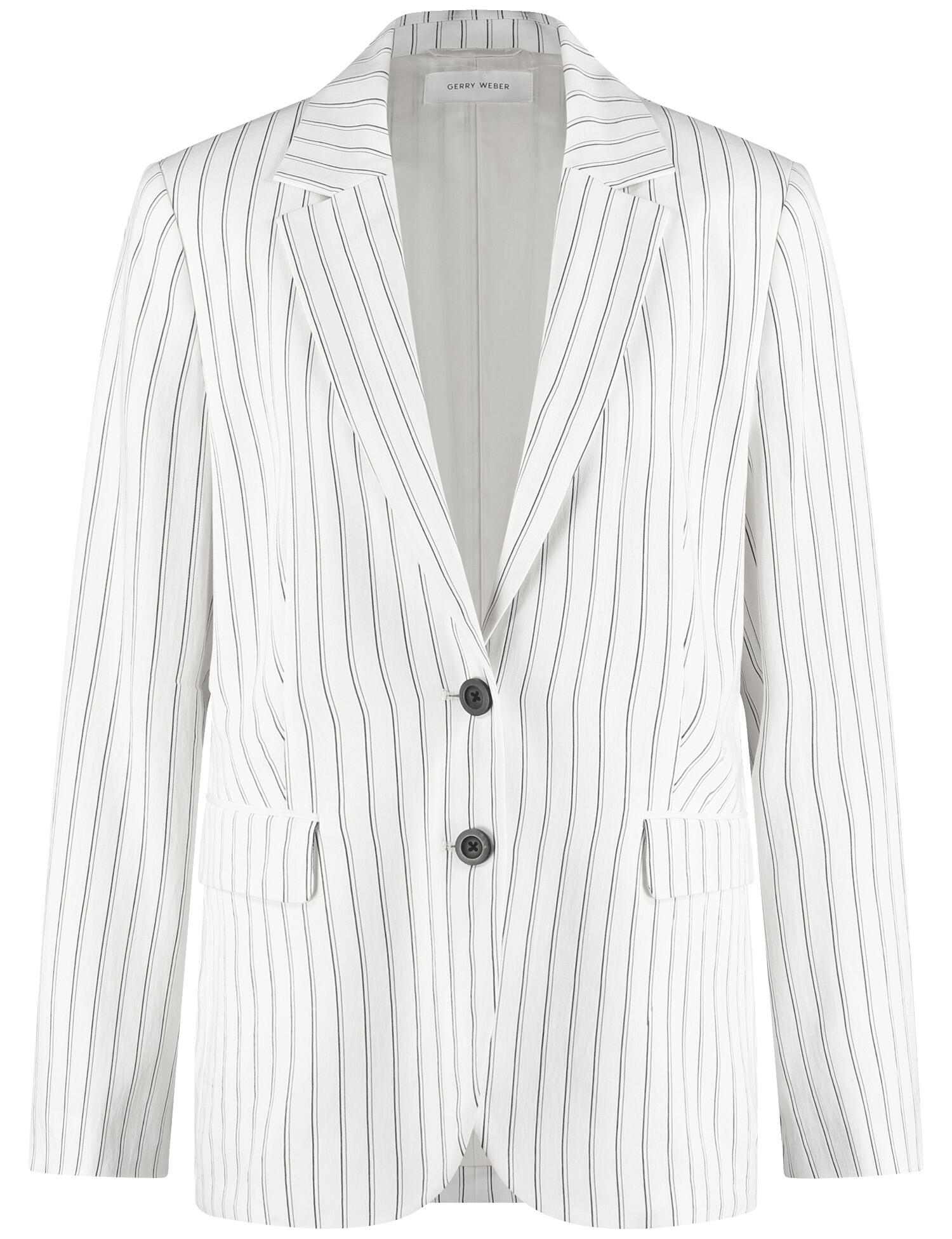 GERRY WEBER Collection - Modischer Blazer mit Nadelstreifen whisper white black stripe - Gr. - 40 von GERRY WEBER Collection