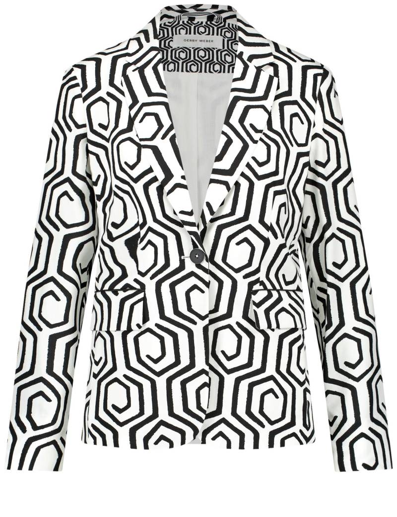GERRY WEBER Collection - Nachhaltiger Blazer mit Allover-Dessin offwhite/black graphi ornament - Gr. - 38 von GERRY WEBER Collection
