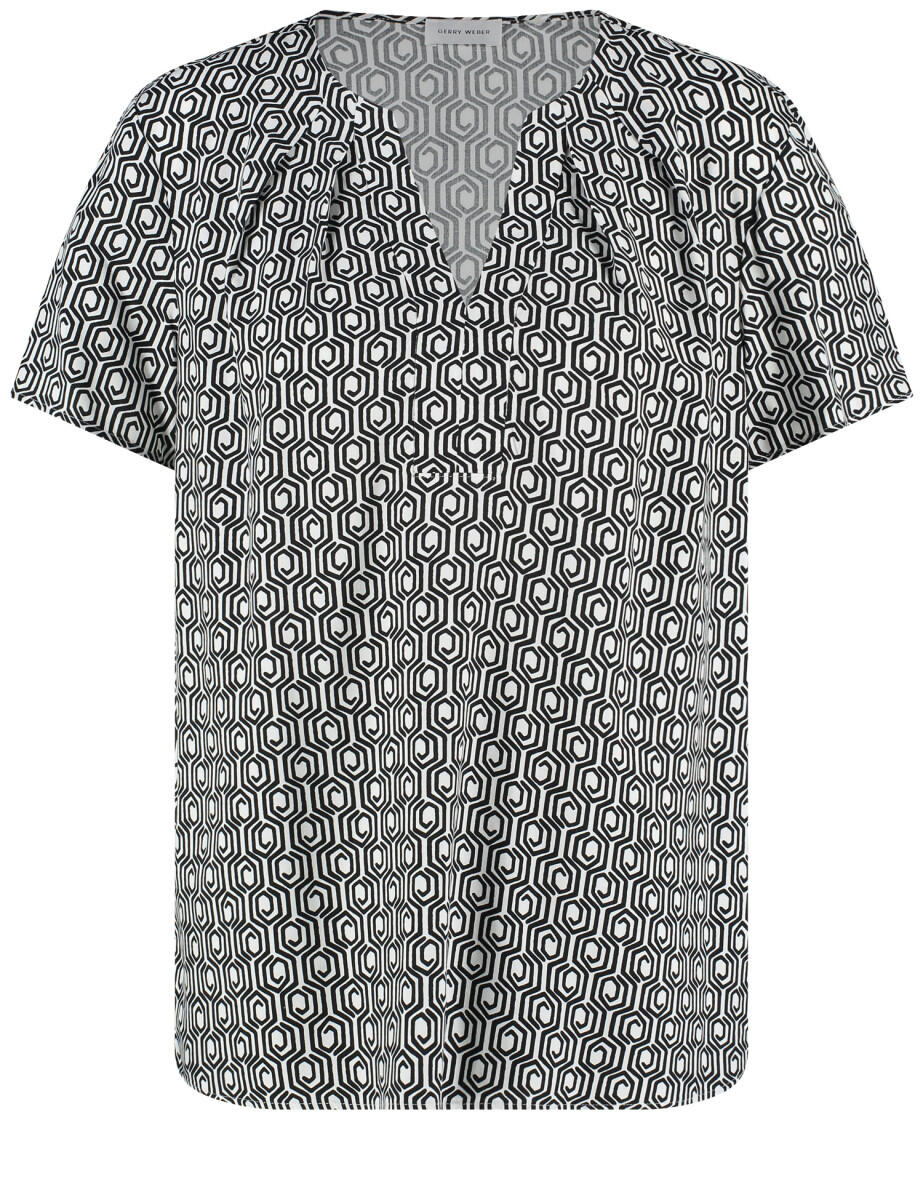 GERRY WEBER Collection - Nachhaltiges Blusenshirt mit Mini-Ornamenten schwarz - Gr. - 40 von GERRY WEBER Collection