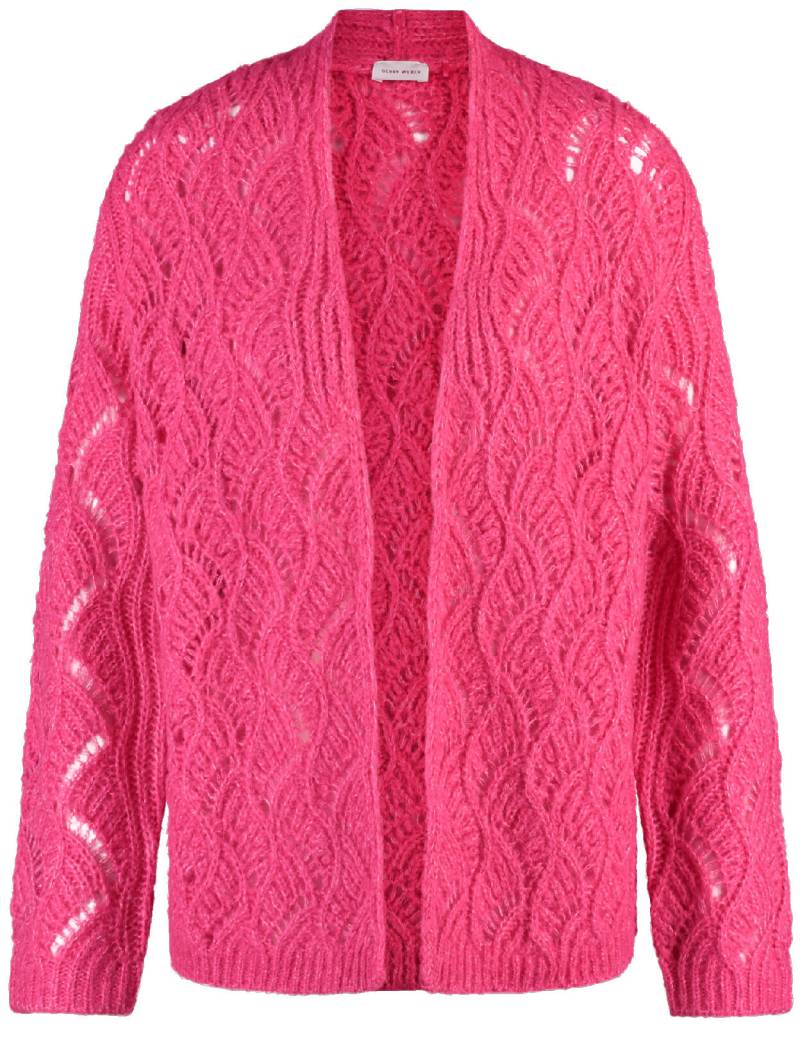 GERRY WEBER Collection - Offene Strickjacke in Ajour-Strick pink - Gr. - 36 von GERRY WEBER Collection