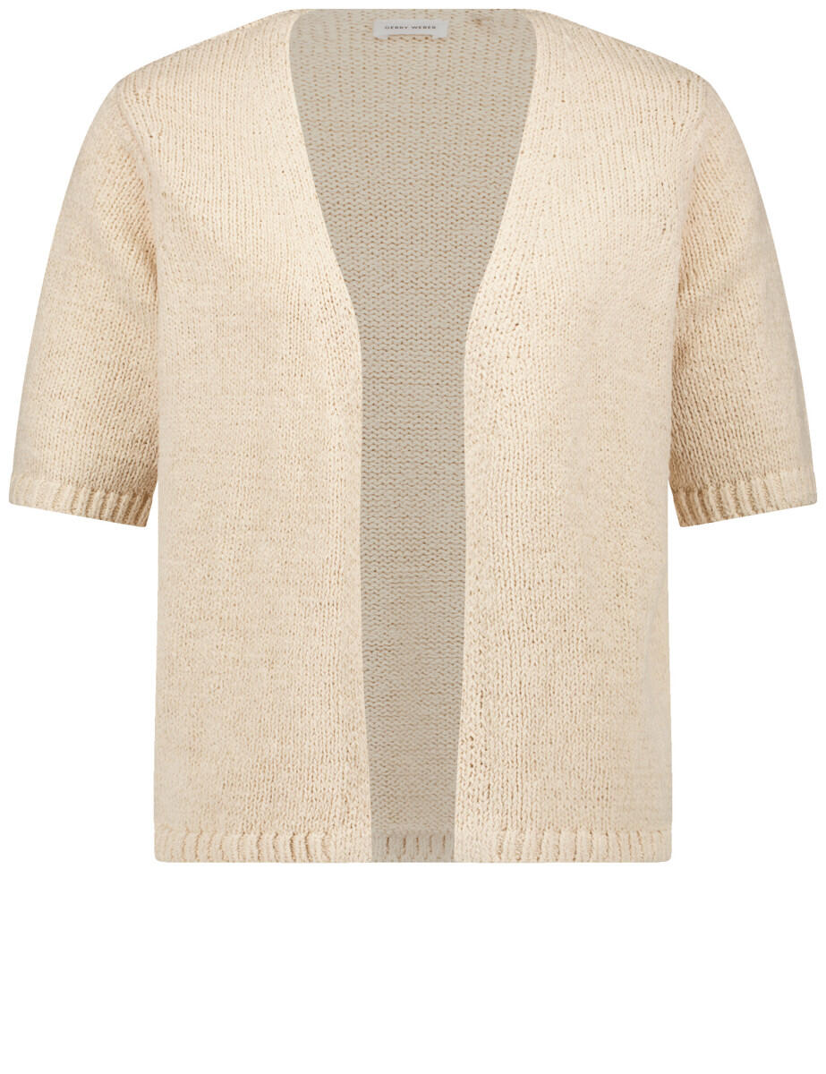 GERRY WEBER Collection - Offener Cardigan mit halbem Arm beige/weiß - Gr. - 46 von GERRY WEBER Collection