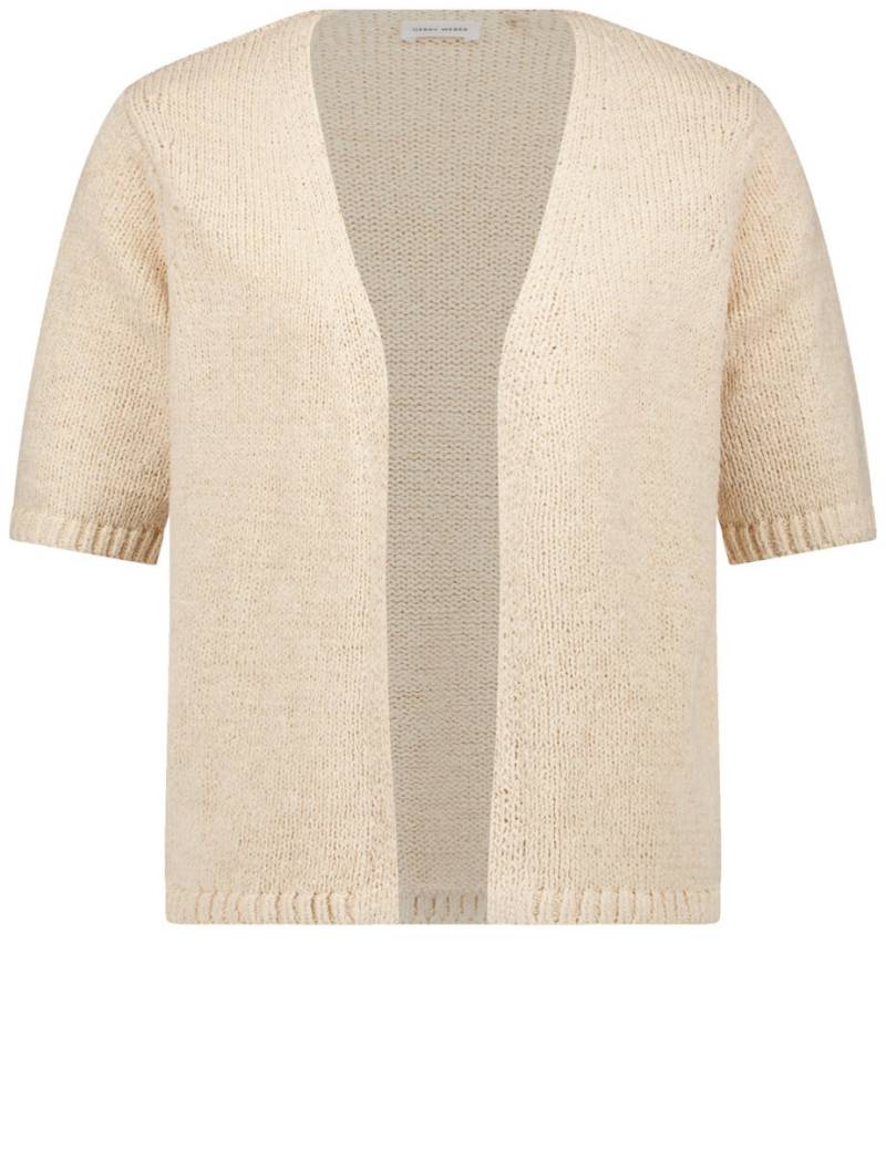 GERRY WEBER Collection - Offener Cardigan mit halbem Arm beige/weiß - Gr. - 46 von GERRY WEBER Collection