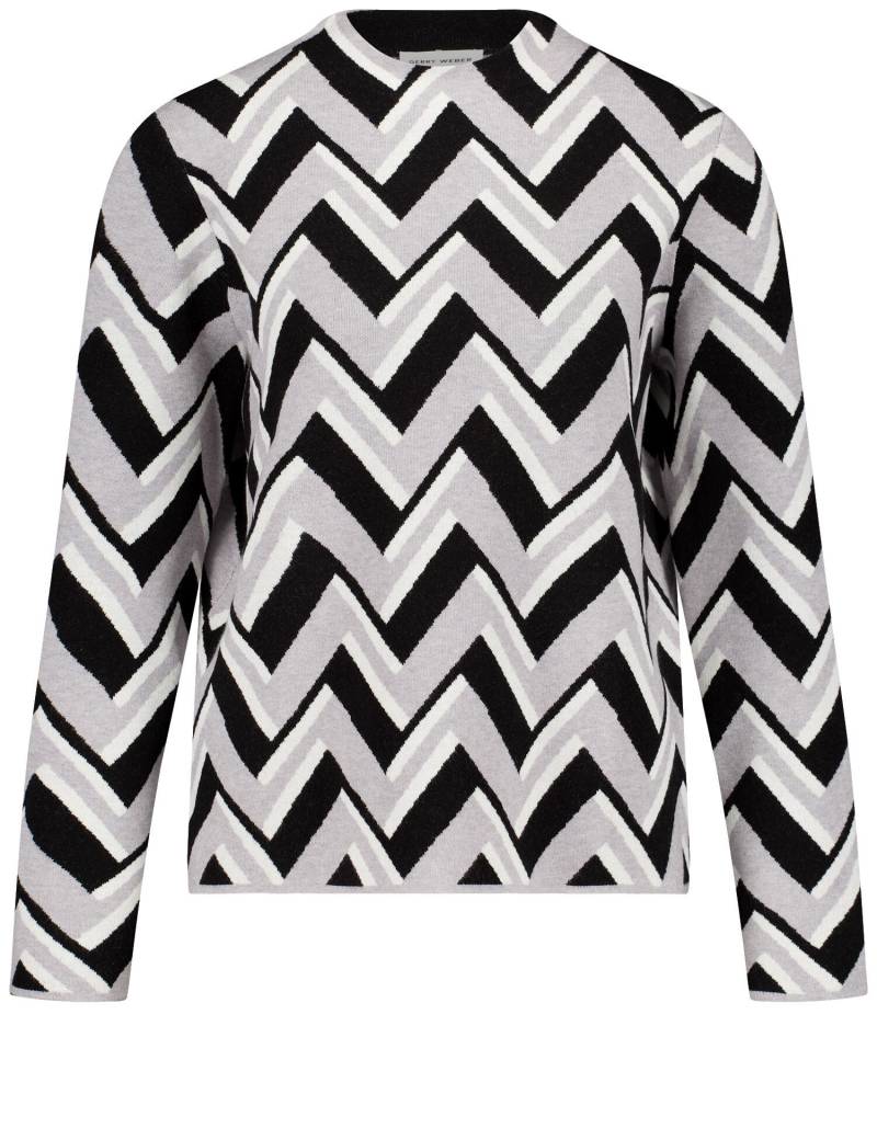 GERRY WEBER Collection - PULLOVER 1/1 ARM black/silver grey jacquard - Gr. - 46 von GERRY WEBER Collection