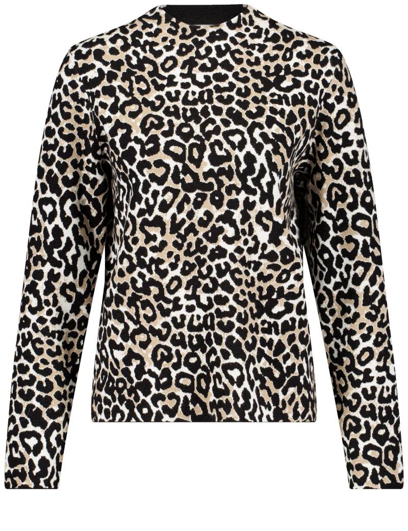 GERRY WEBER Collection - PULLOVER 1/1 ARM black/taupe/offwhite leo aop - Gr. - 46 von GERRY WEBER Collection