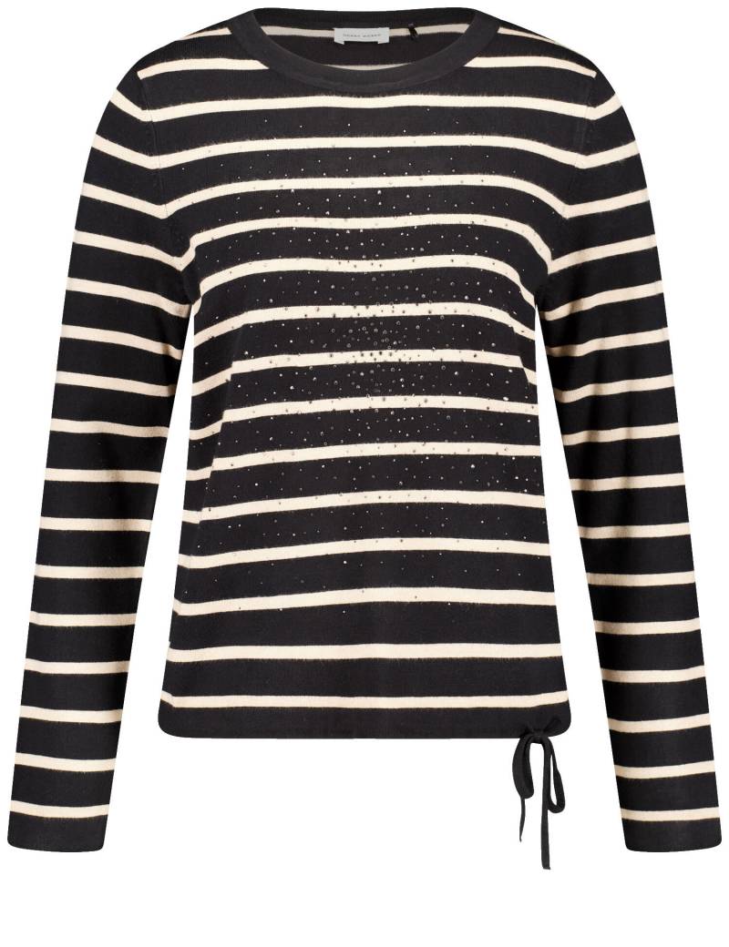 GERRY WEBER Collection - PULLOVER 1/1 ARM black / taupe stripe - Gr. - 46 von GERRY WEBER Collection