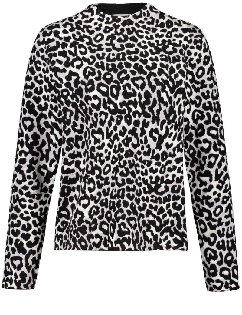 GERRY WEBER Collection - PULLOVER 1/1 ARM grey/black/offwhite leo aop - Gr. - 44 von GERRY WEBER Collection