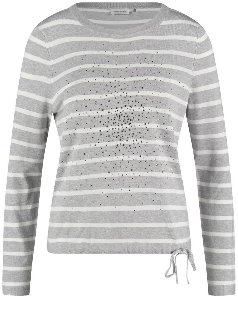 GERRY WEBER Collection - PULLOVER 1/1 ARM silver grey / offwhite stripe - Gr. - 46 von GERRY WEBER Collection