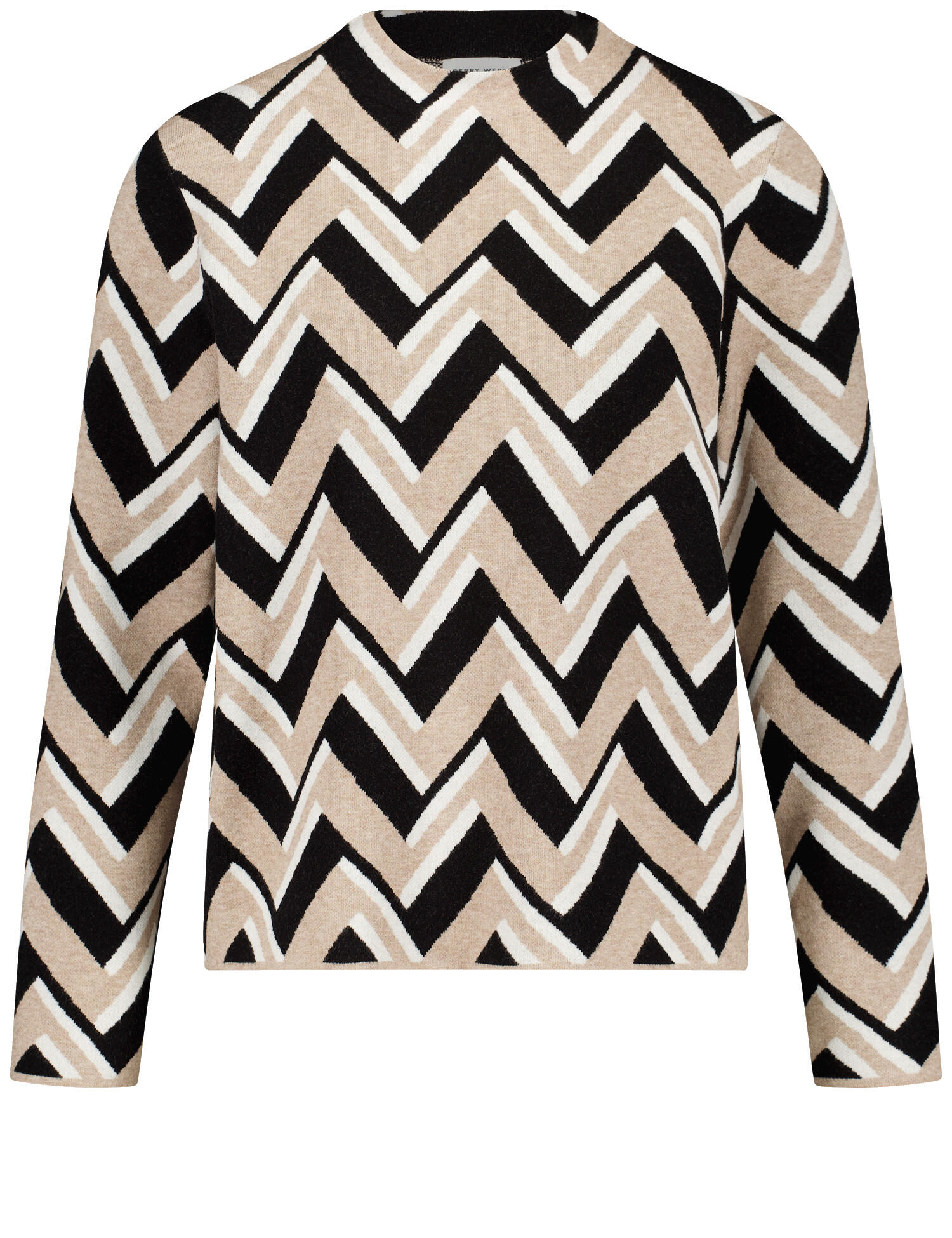 GERRY WEBER Collection - PULLOVER 1/1 ARM taupe/black jacquard - Gr. - 46 von GERRY WEBER Collection