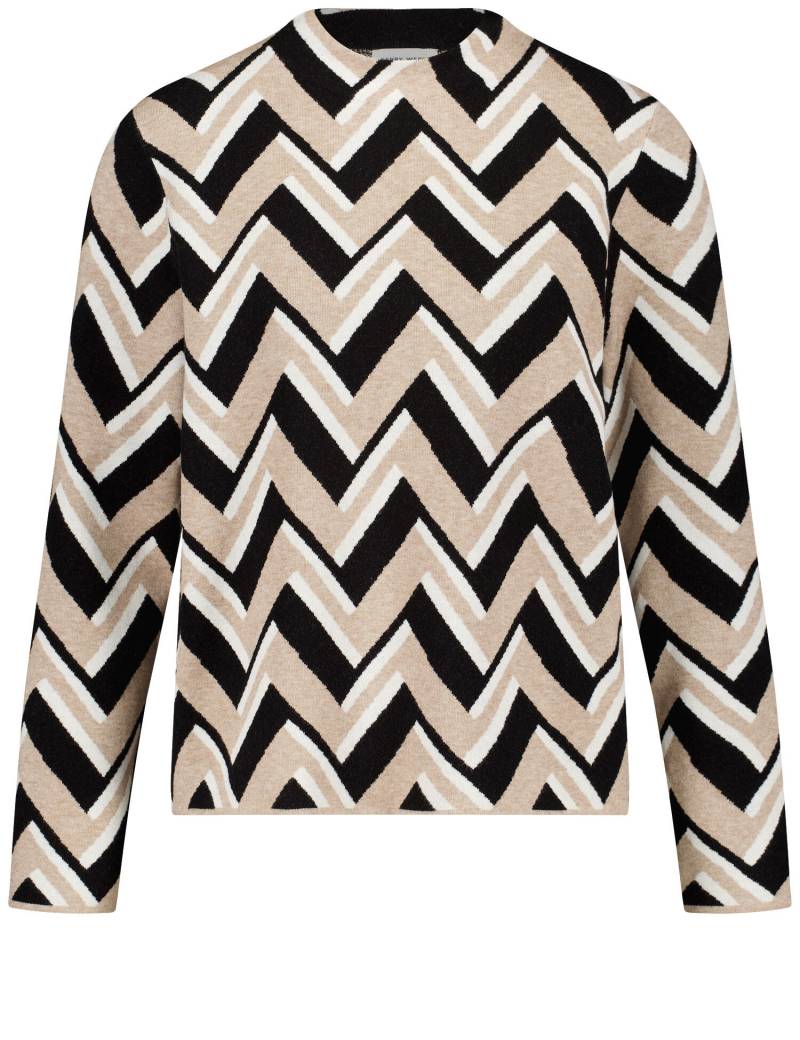 GERRY WEBER Collection - PULLOVER 1/1 ARM taupe/black jacquard - Gr. - 46 von GERRY WEBER Collection