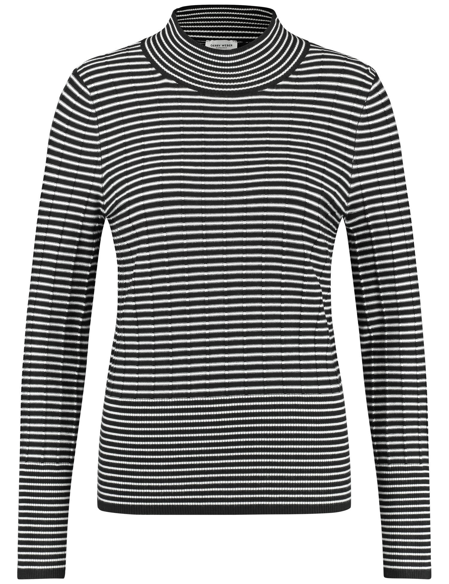 GERRY WEBER Collection - Pullover 1/1 Arm schwarz/ecru/weiss ringel - Gr. - 46 von GERRY WEBER Collection