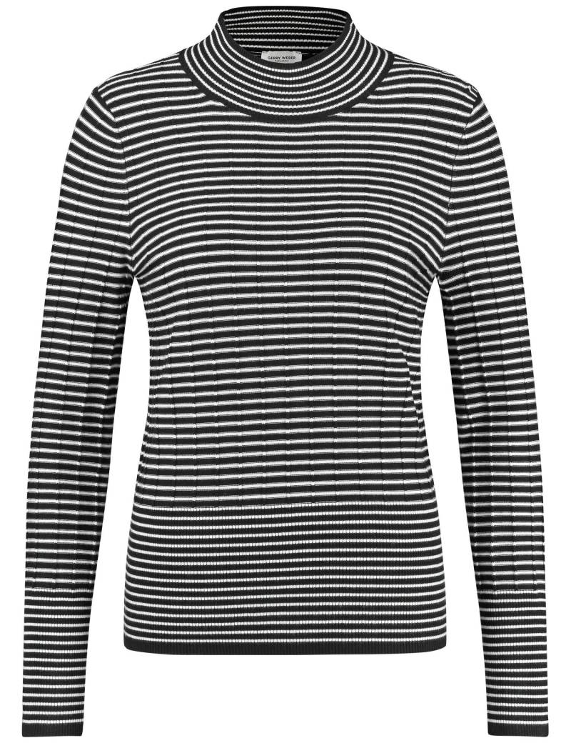 GERRY WEBER Collection - Pullover 1/1 Arm schwarz/ecru/weiss ringel - Gr. - 46 von GERRY WEBER Collection