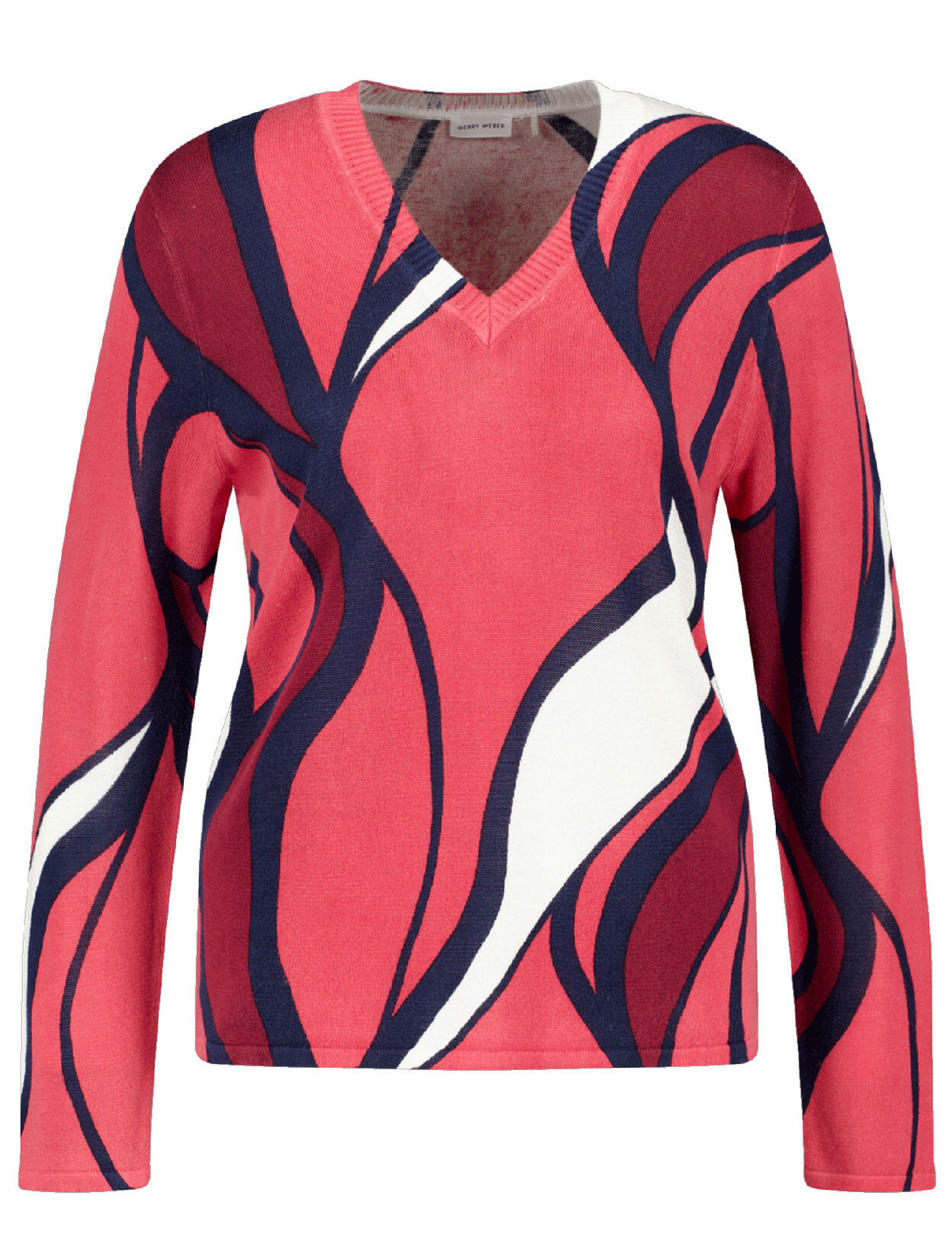GERRY WEBER Collection - Pullover blau/rot - Gr. - 38 von GERRY WEBER Collection