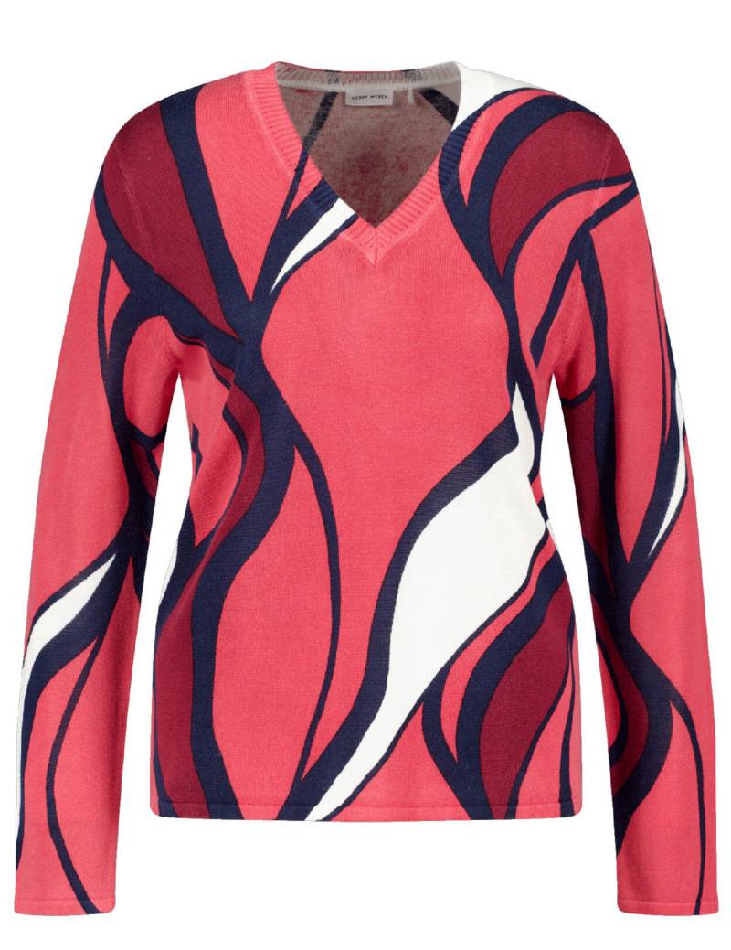 GERRY WEBER Collection - Pullover blau/rot - Gr. - 42 von GERRY WEBER Collection