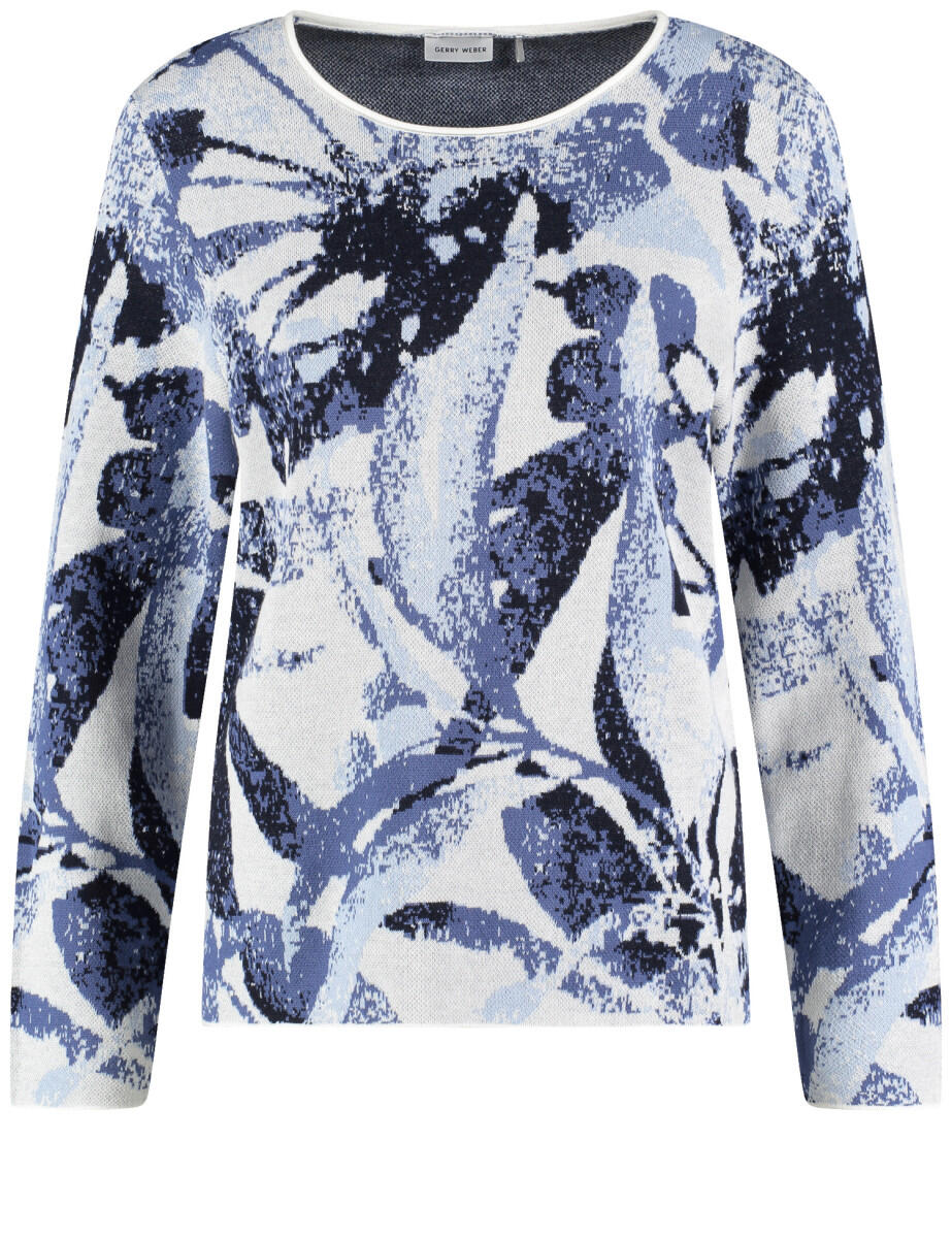 GERRY WEBER Collection - Pullover blau/weiß - Gr. - 42 von GERRY WEBER Collection