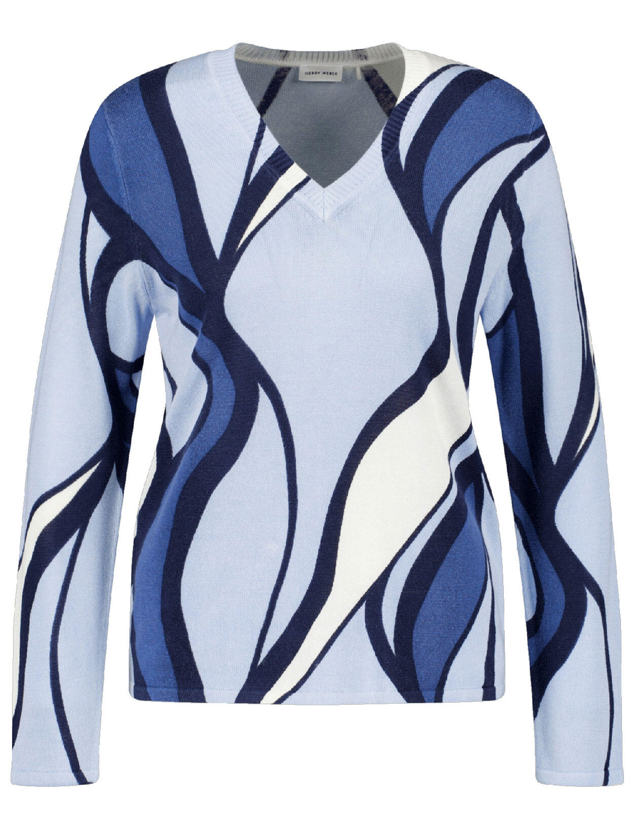GERRY WEBER Collection - Pullover blau/weiß - Gr. - 44 von GERRY WEBER Collection