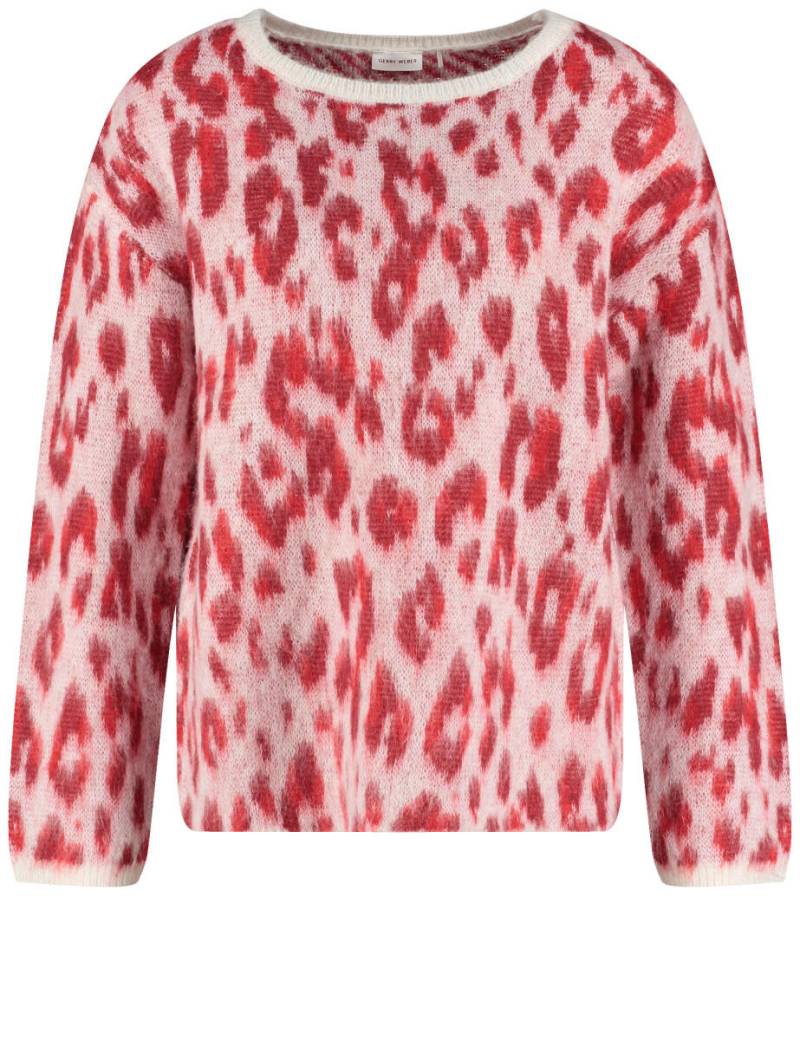 GERRY WEBER Collection - Pullover mit Leo-Muster beige/rot - Gr. - 42 von GERRY WEBER Collection