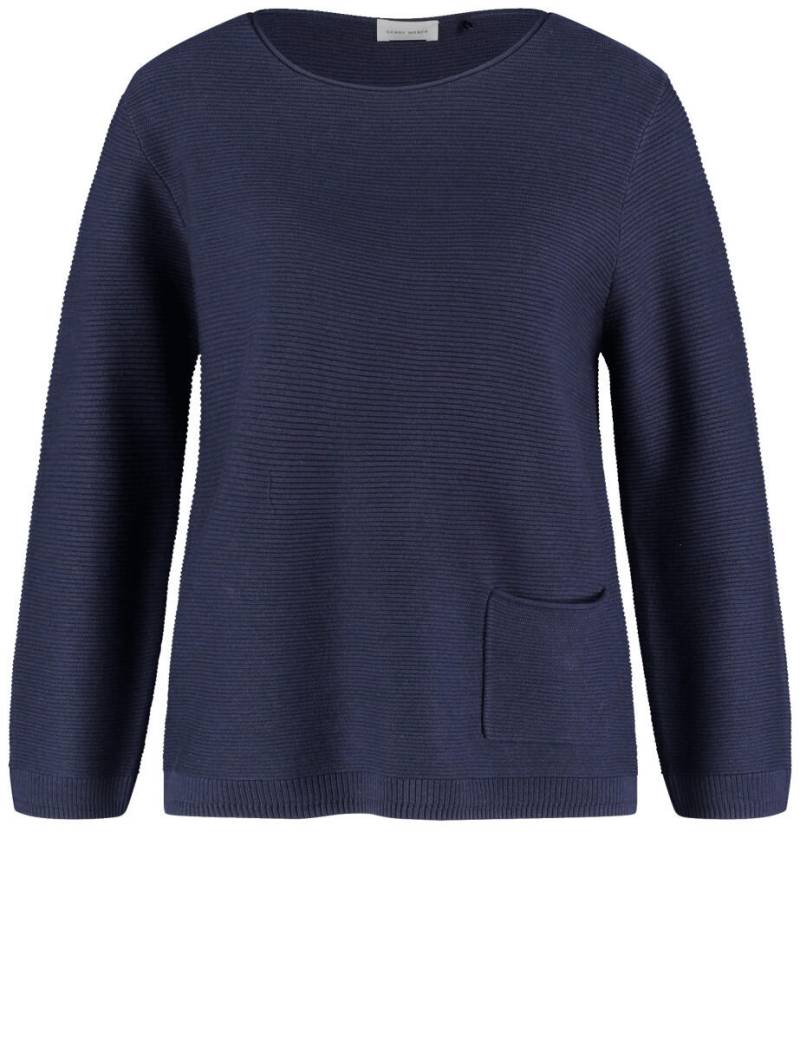GERRY WEBER Collection - Pullover mit aufgesetzter Tasche blau - Gr. - 46 von GERRY WEBER Collection