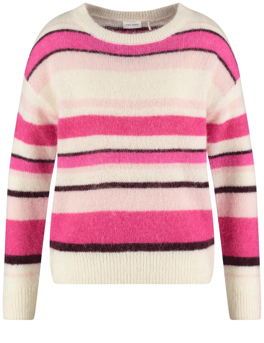 GERRY WEBER Collection - Pullover mit streifen beige/pink - Gr. - 36 von GERRY WEBER Collection