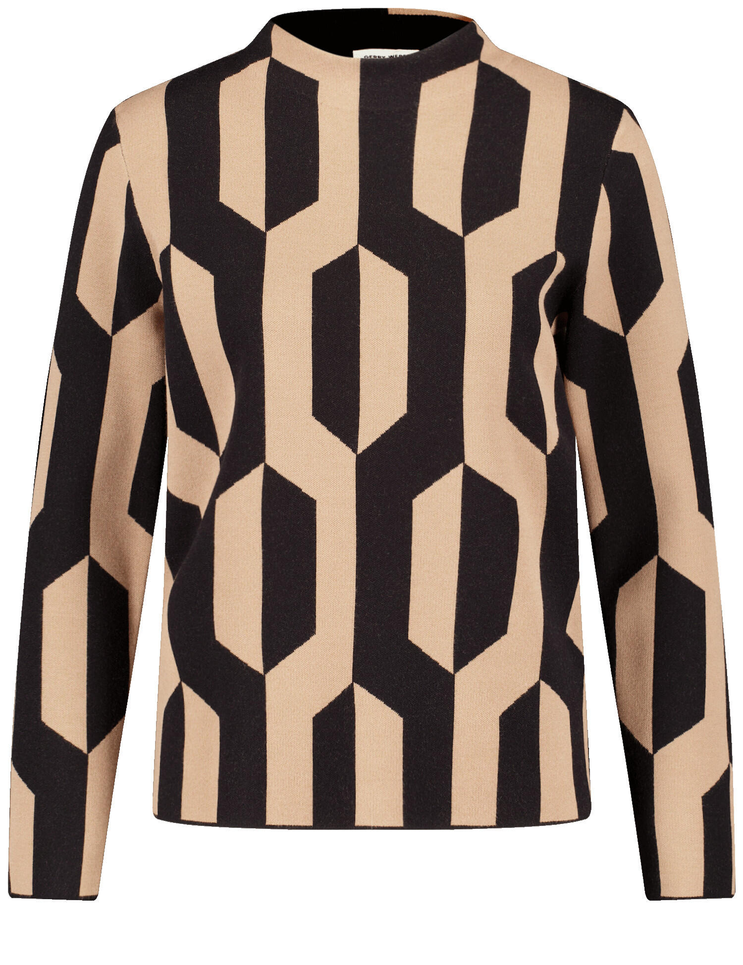 GERRY WEBER Collection - Softer Pullover in Jacquard-Strick black/ camel jacquard - Gr. - 40 von GERRY WEBER Collection