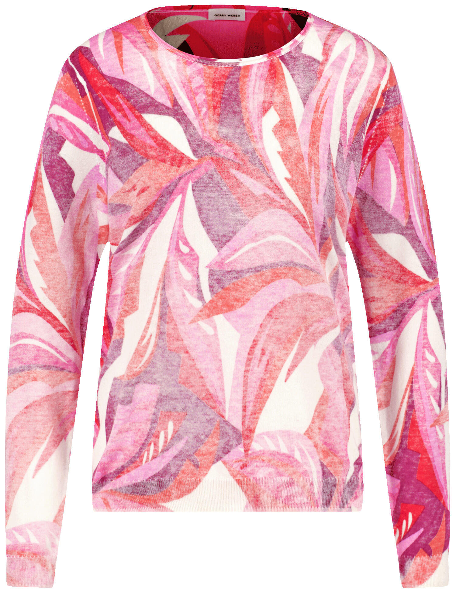 GERRY WEBER Collection - Softer Pullover mit floralem Allover-Dessin red/pink/sunrise leaf aop - Gr. - 48 von GERRY WEBER Collection