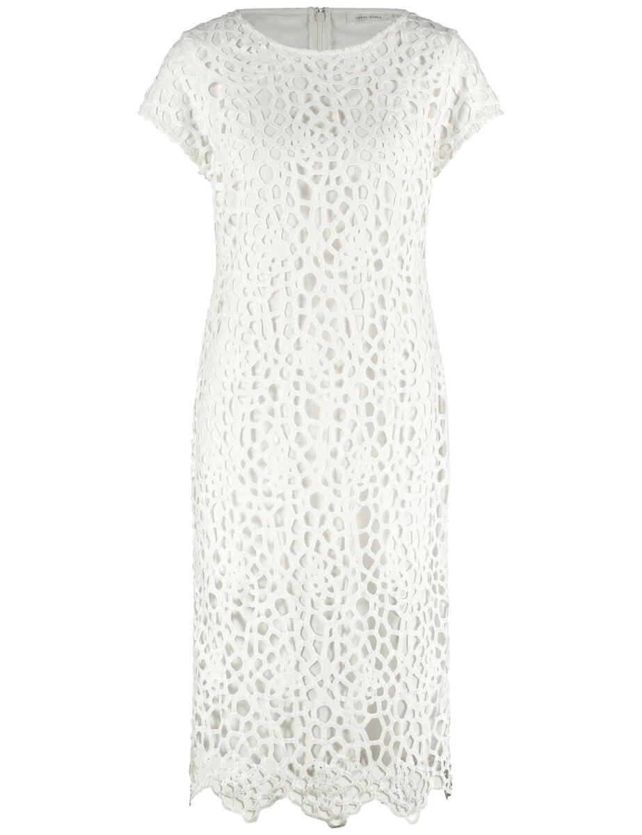 GERRY WEBER Collection - Spitzenkleid mit dekorativem Lochmuster beige/weiß - Gr. - 36 von GERRY WEBER Collection