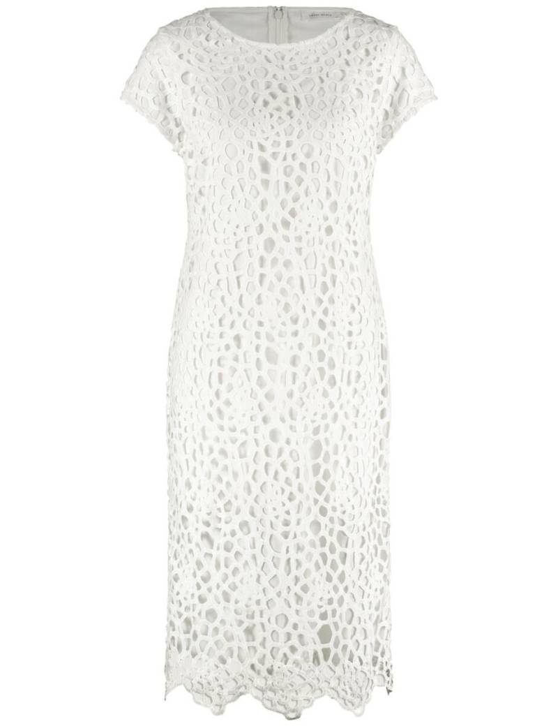 GERRY WEBER Collection - Spitzenkleid mit dekorativem Lochmuster beige/weiß - Gr. - 36 von GERRY WEBER Collection