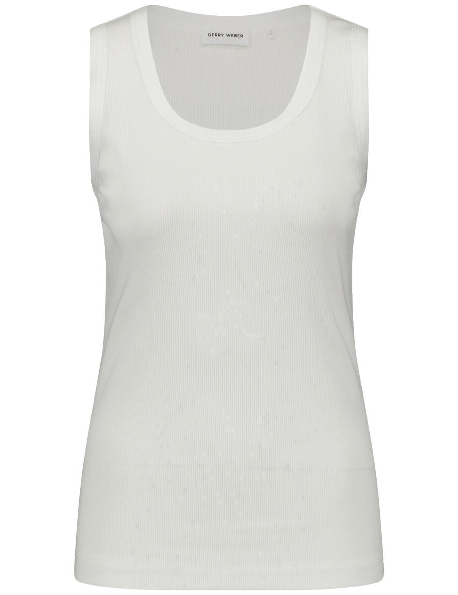 GERRY WEBER Collection - Stretchiges Basic-Top beige/weiß - Gr. - 38 von GERRY WEBER Collection