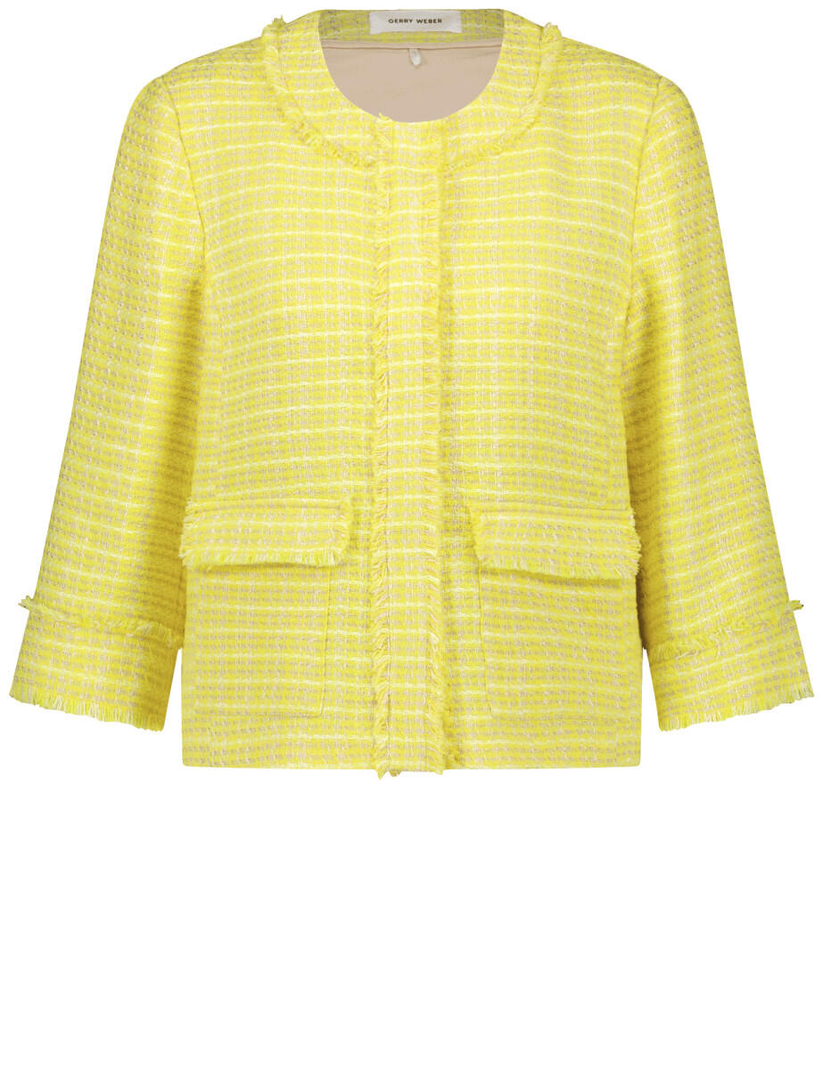 GERRY WEBER Collection - Strukturierte Blazerjacke mit Fransenkante gelb - Gr. - 42 von GERRY WEBER Collection