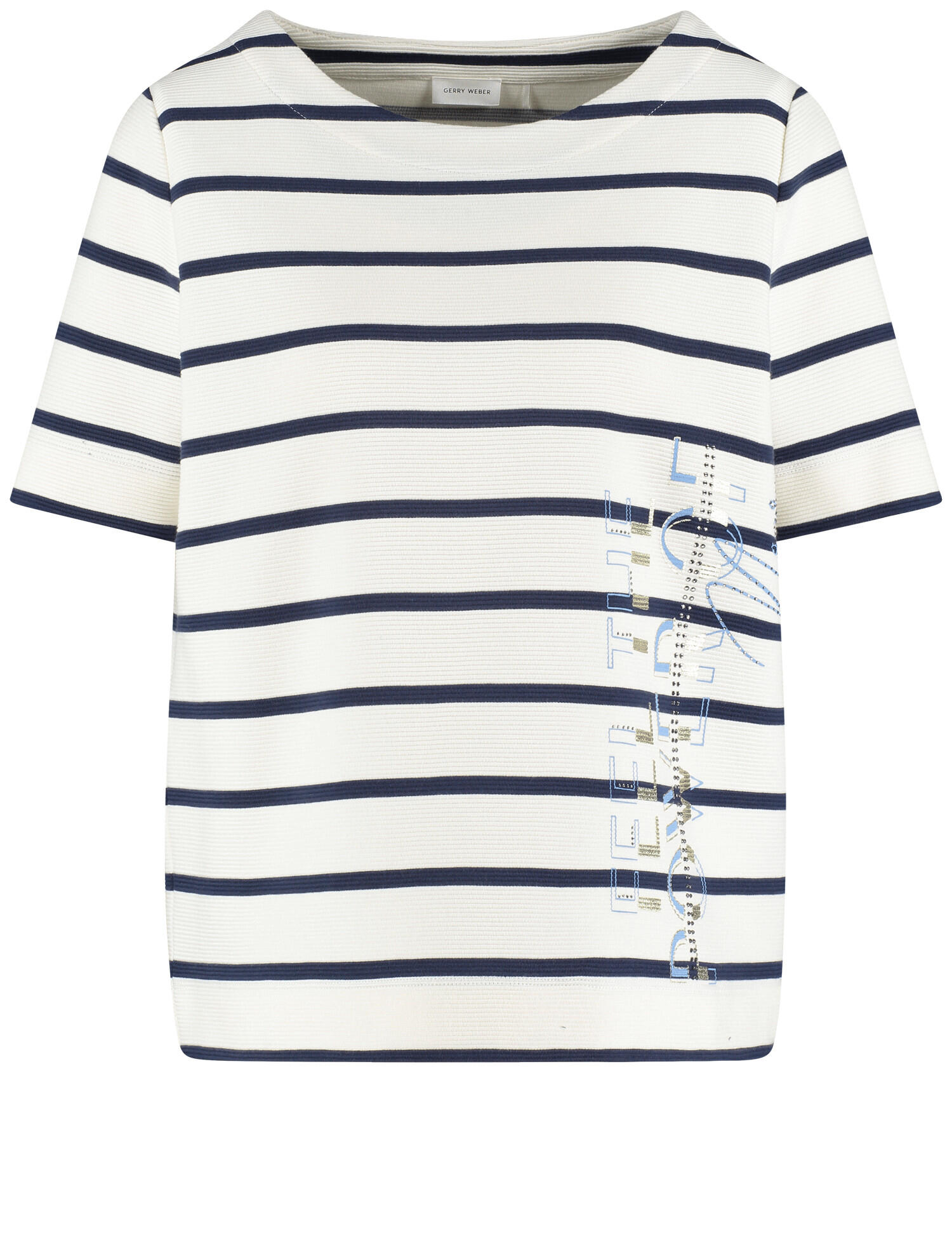 GERRY WEBER Collection - T-SHIRT 1/2 ARM indigo/offwhite stripes - Gr. - 38 von GERRY WEBER Collection
