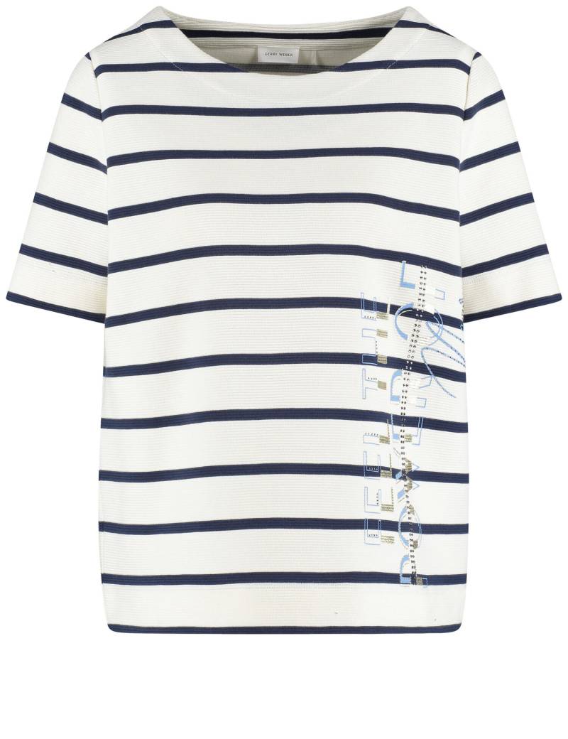GERRY WEBER Collection - T-SHIRT 1/2 ARM indigo/offwhite stripes - Gr. - 44 von GERRY WEBER Collection