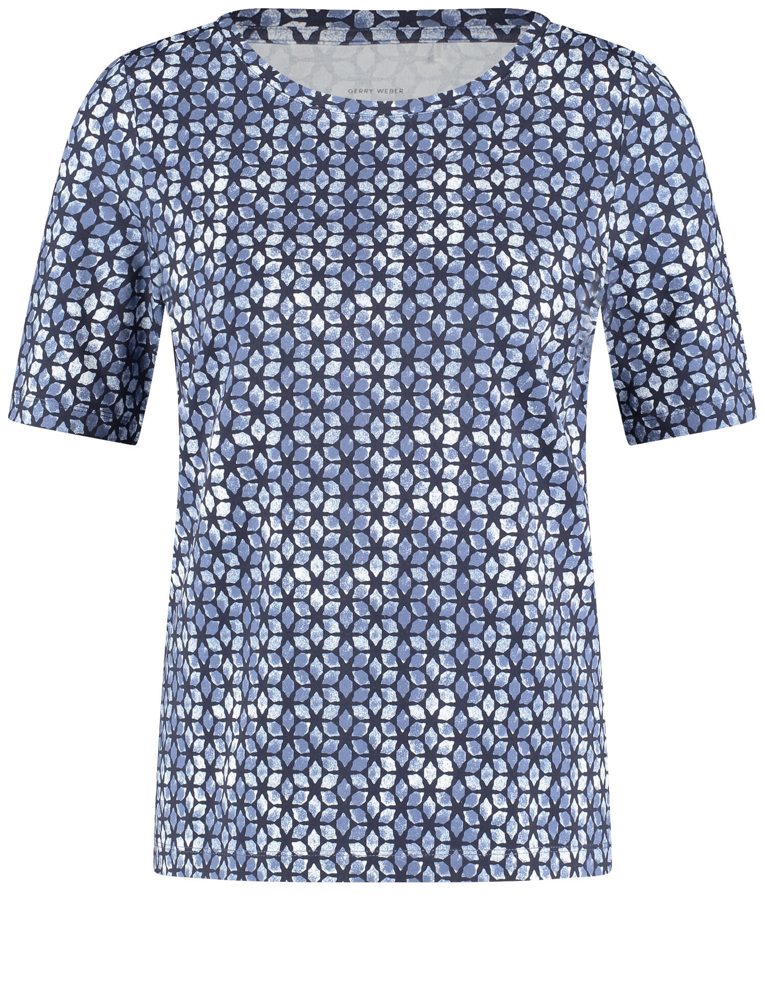 GERRY WEBER Collection - T-SHIRT 1/2 ARM navy/lake blue star aop - Gr. - 42 von GERRY WEBER Collection