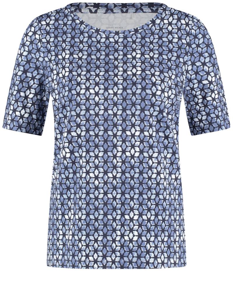 GERRY WEBER Collection - T-SHIRT 1/2 ARM navy/lake blue star aop - Gr. - 48 von GERRY WEBER Collection