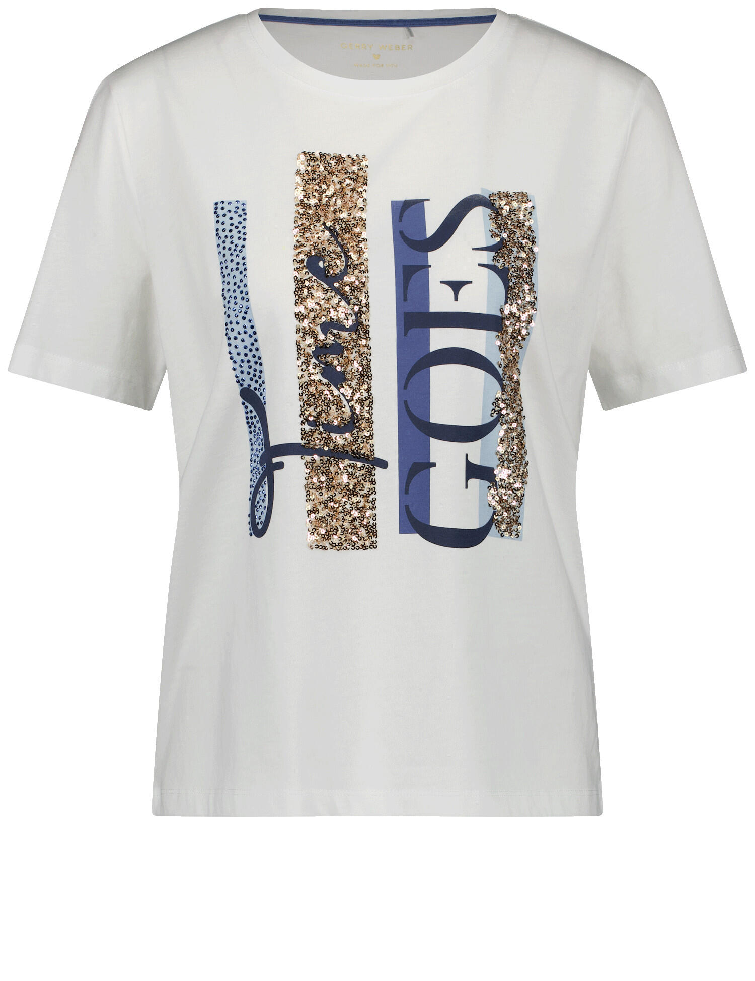 GERRY WEBER Collection - T-SHIRT 1/2 ARM offwhite/cloud placement - Gr. - 38 von GERRY WEBER Collection