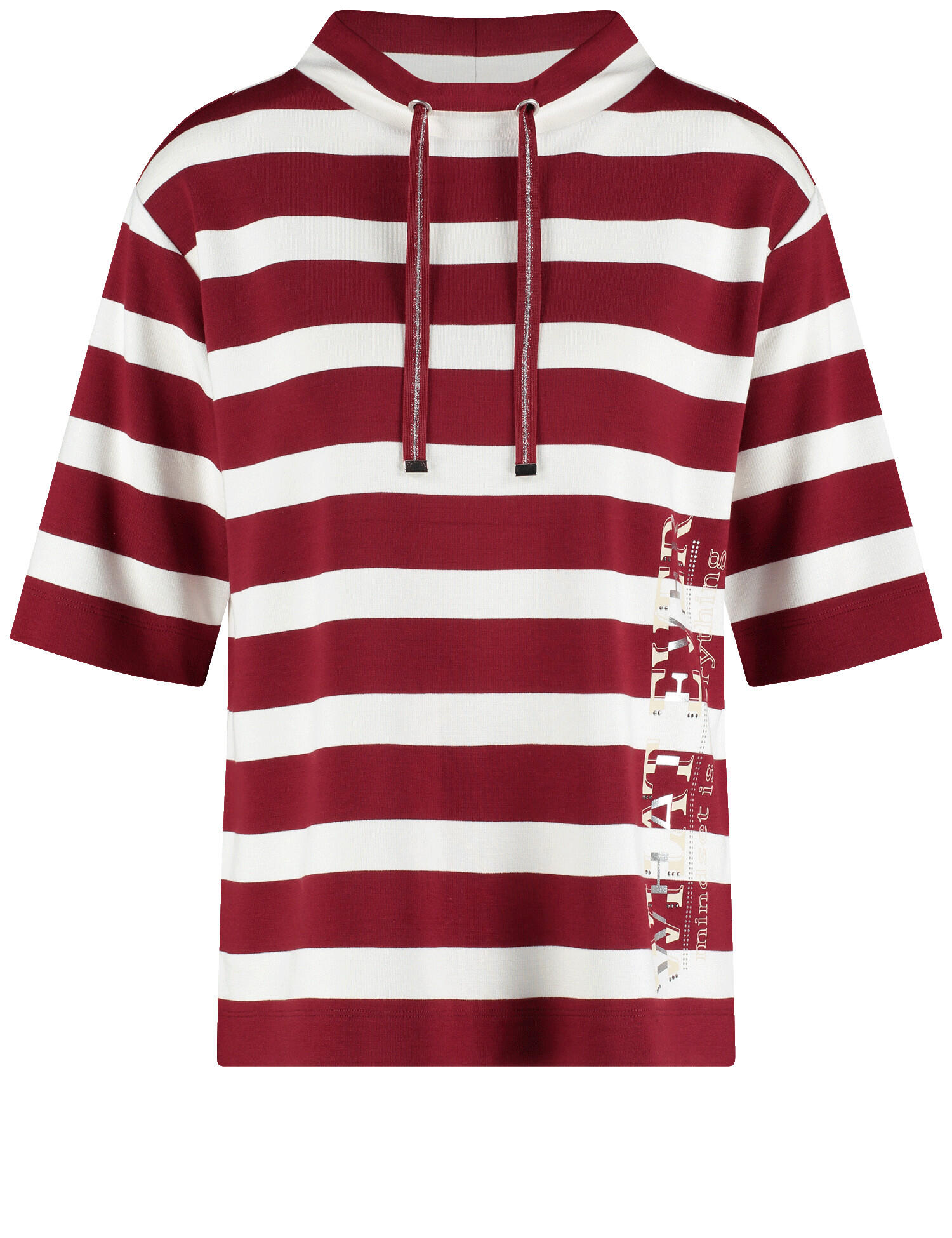 GERRY WEBER Collection - T-SHIRT 3/4 ARM chianti/offwhite stripes - Gr. - 44 von GERRY WEBER Collection