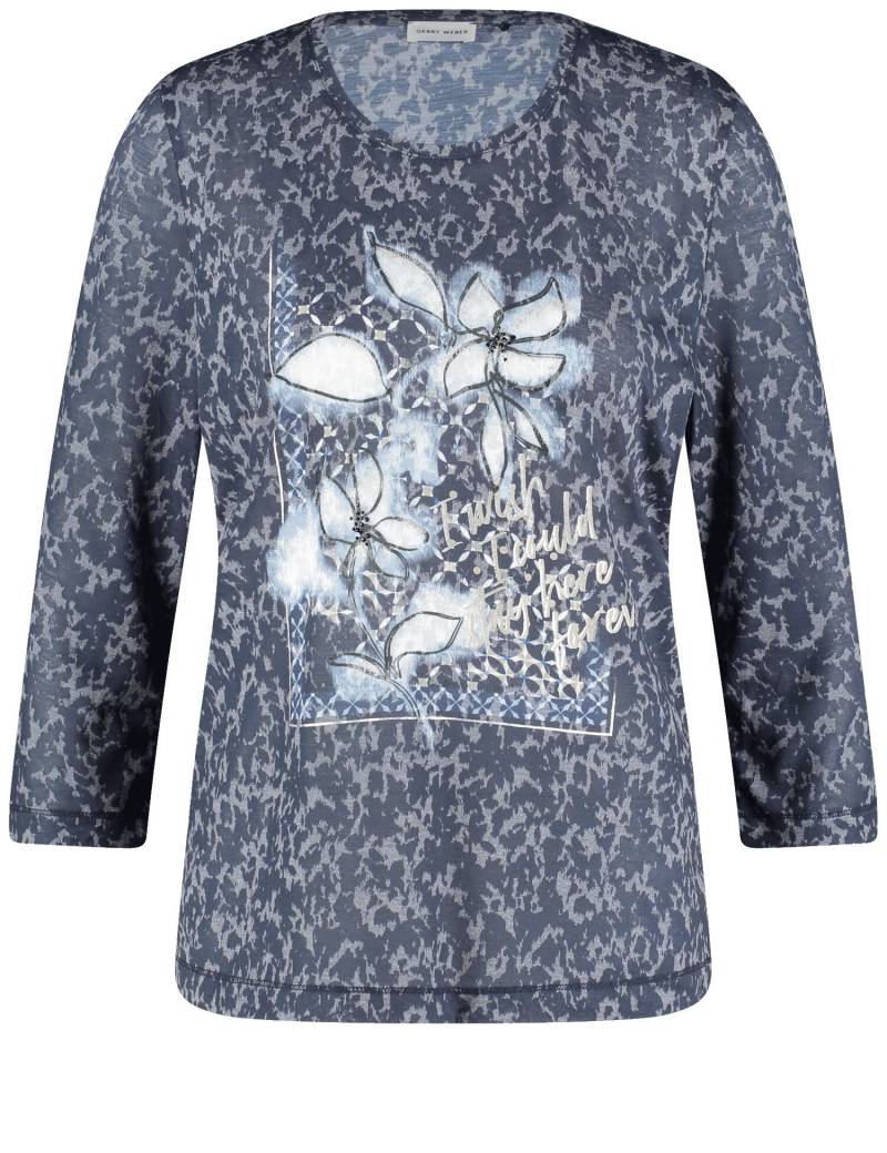GERRY WEBER Collection - T-SHIRT 3/4 ARM indigo/placed burn out - Gr. - 40 von GERRY WEBER Collection