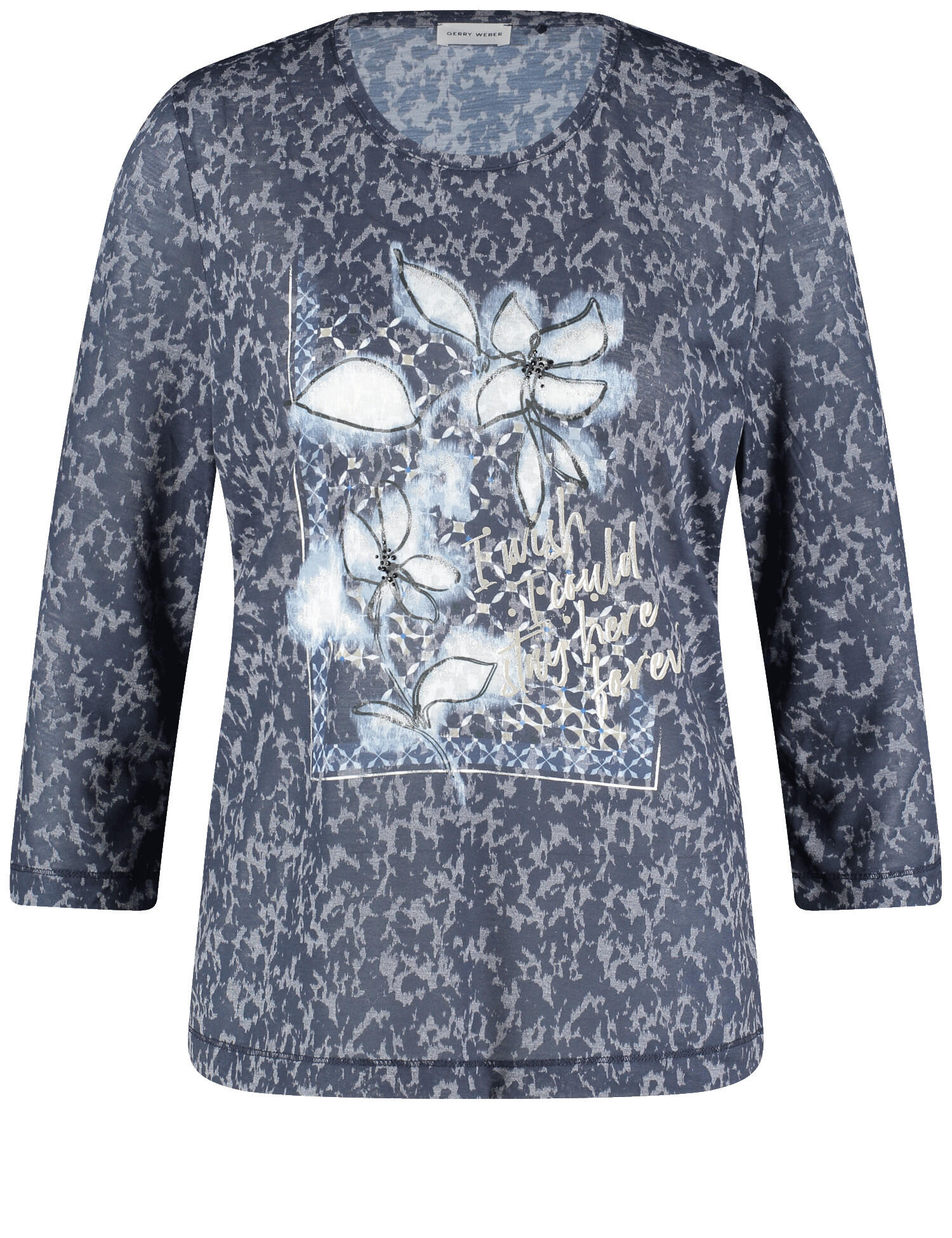 GERRY WEBER Collection - T-SHIRT 3/4 ARM indigo/placed burn out - Gr. - 44 von GERRY WEBER Collection